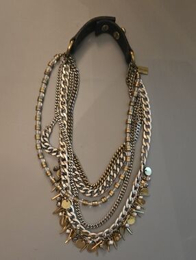 Jenny Bird Multi‑Chain Mixed Metal Statement Necklace